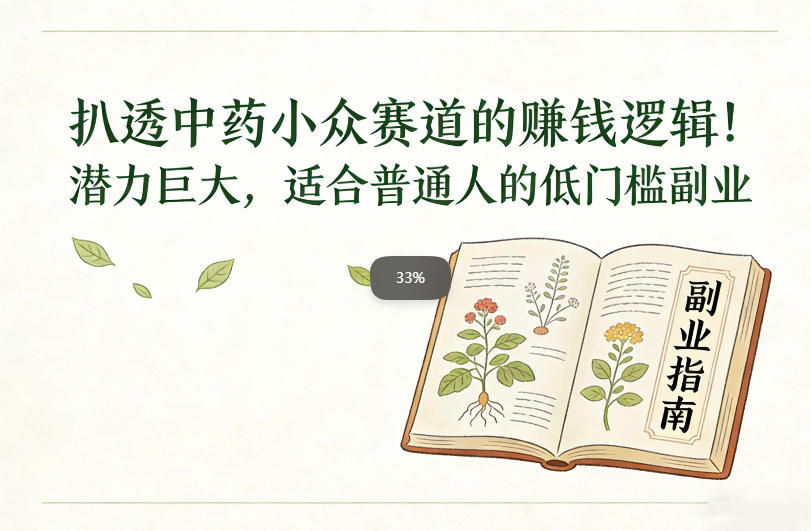 扒透中药小众赛道的賺米逻辑，潜力巨大，适合普通人的低门槛副业-灵感工坊云网创