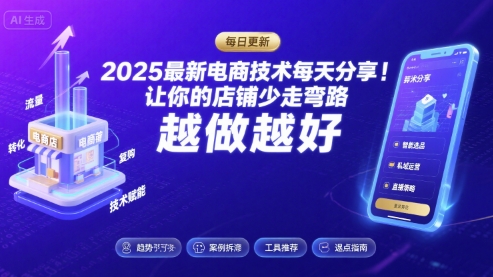 2025最新电商技术每天分享，让你的店铺少走弯路，越做越好(更新26年01月)-灵感工坊云网创