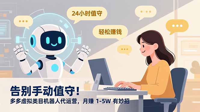 告别手动值守！多多虚拟类目机器人代运营，月赚 1-5W 有妙招-灵感工坊云网创