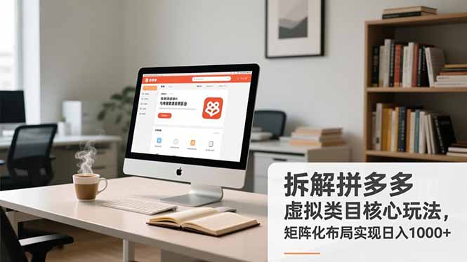 拆解拼多多虚拟类目核心玩法，矩阵化布局实现日入1000+-灵感工坊云网创