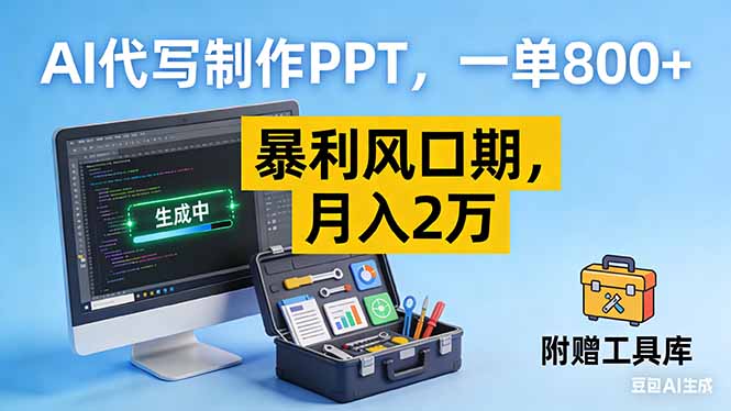 AI代写制作PPT，一单800+， 暴利风口期，月入2万【附工具】-灵感工坊云网创