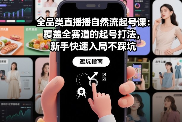 全品类直播自然流起号课：覆盖全赛道的起号打法，新手快速入局不踩坑-灵感工坊云网创