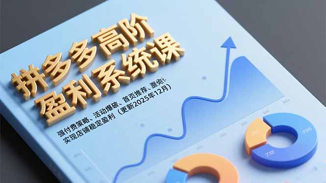 拼多多高阶盈利系统课，强付费策略、活动爆破、首页推荐，实现店铺稳定盈利(更新12月-灵感工坊云网创