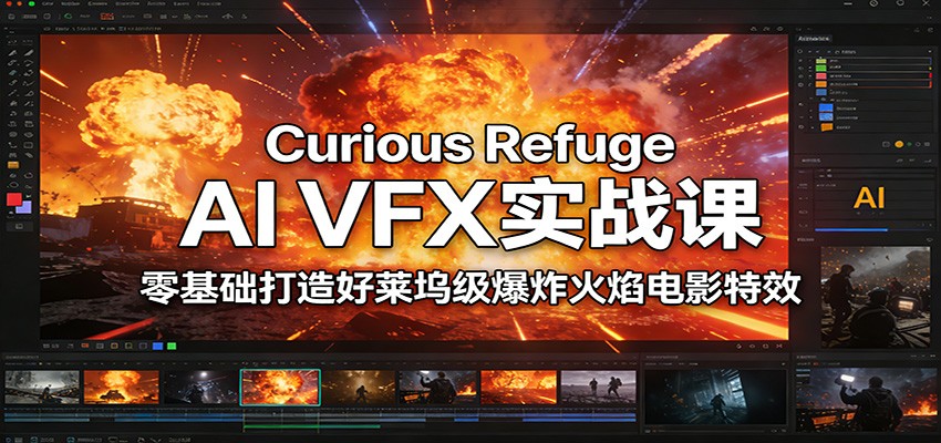 Curious Refuge AI VFX实战课，零基础打造好莱坞级爆炸火焰电影特效-灵感工坊云网创