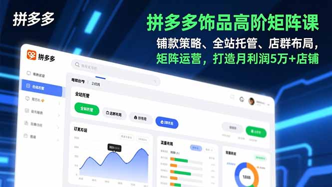 拼多多饰品高阶矩阵课，铺款策略、全站托管、店群布局，矩阵运营，打造月利润5万+店铺-灵感工坊云网创