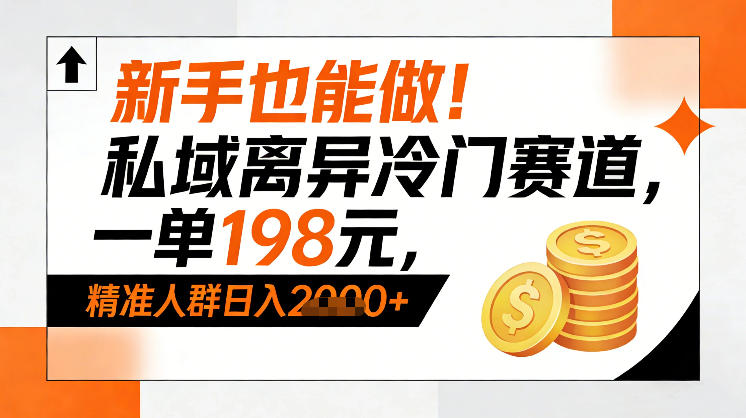 新手也能做！私域离异冷门赛道，一单198，精准人群日入1k+-灵感工坊云网创