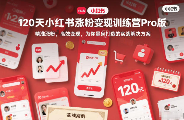 120天小红书涨粉变现训练营Pro版，精准涨粉，高效变现，为你量身打造的实战解决方案-灵感工坊云网创